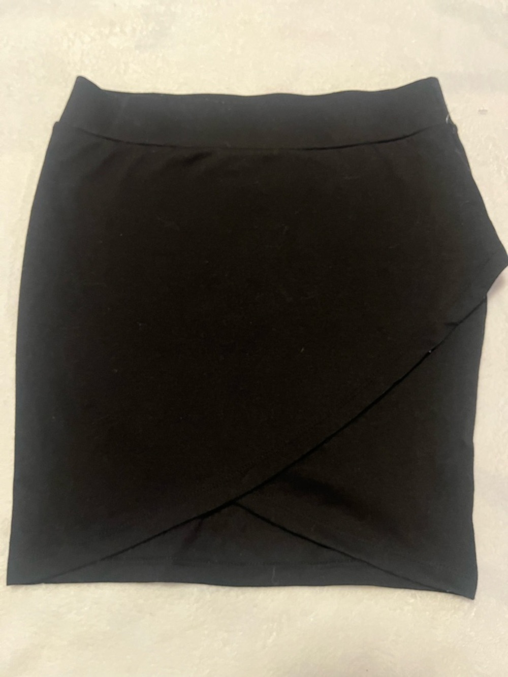 Charlotte Russe Black Mini Wrap-Front Skirt size Medium